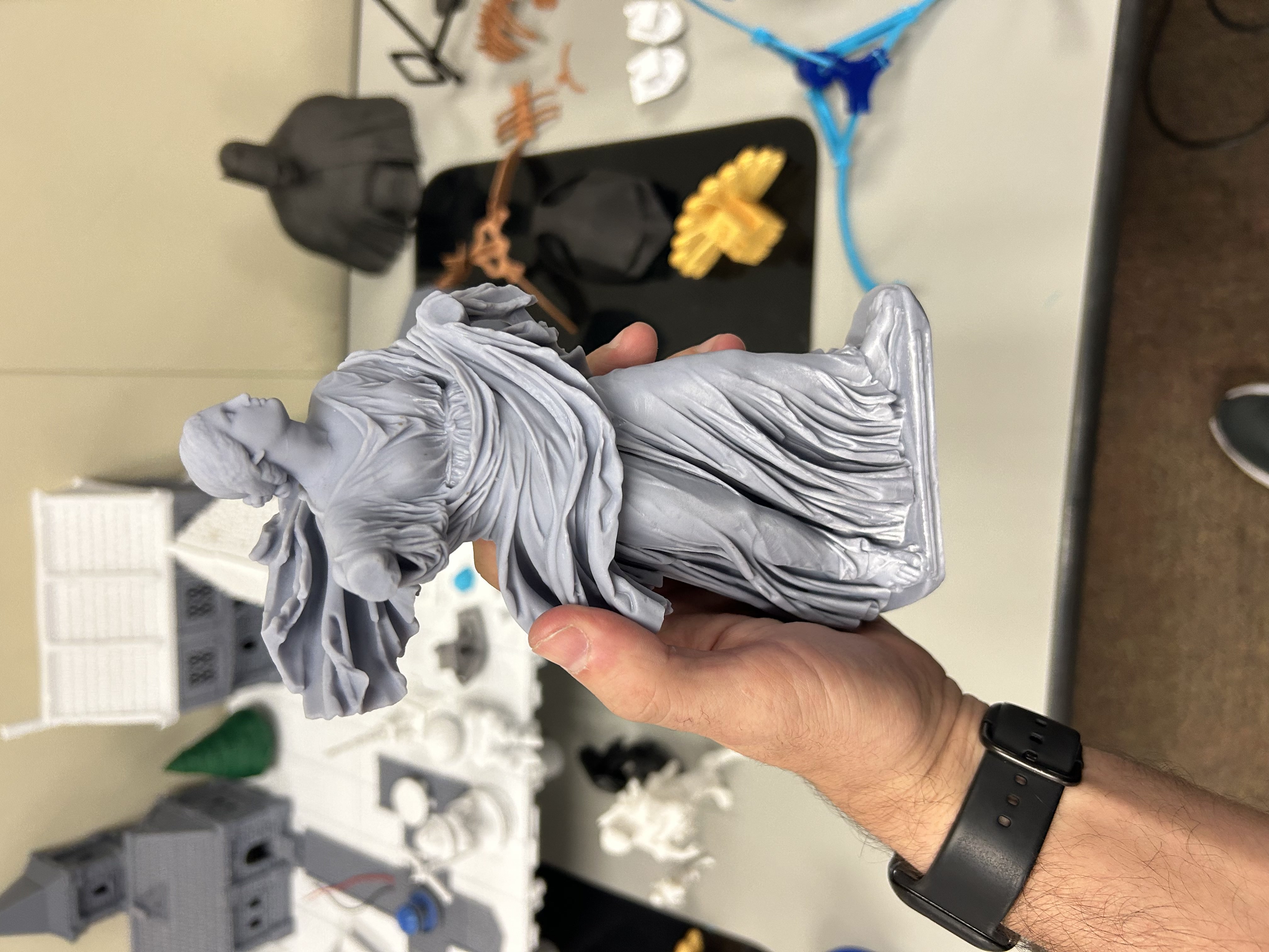 Medusa statue spray painted gold