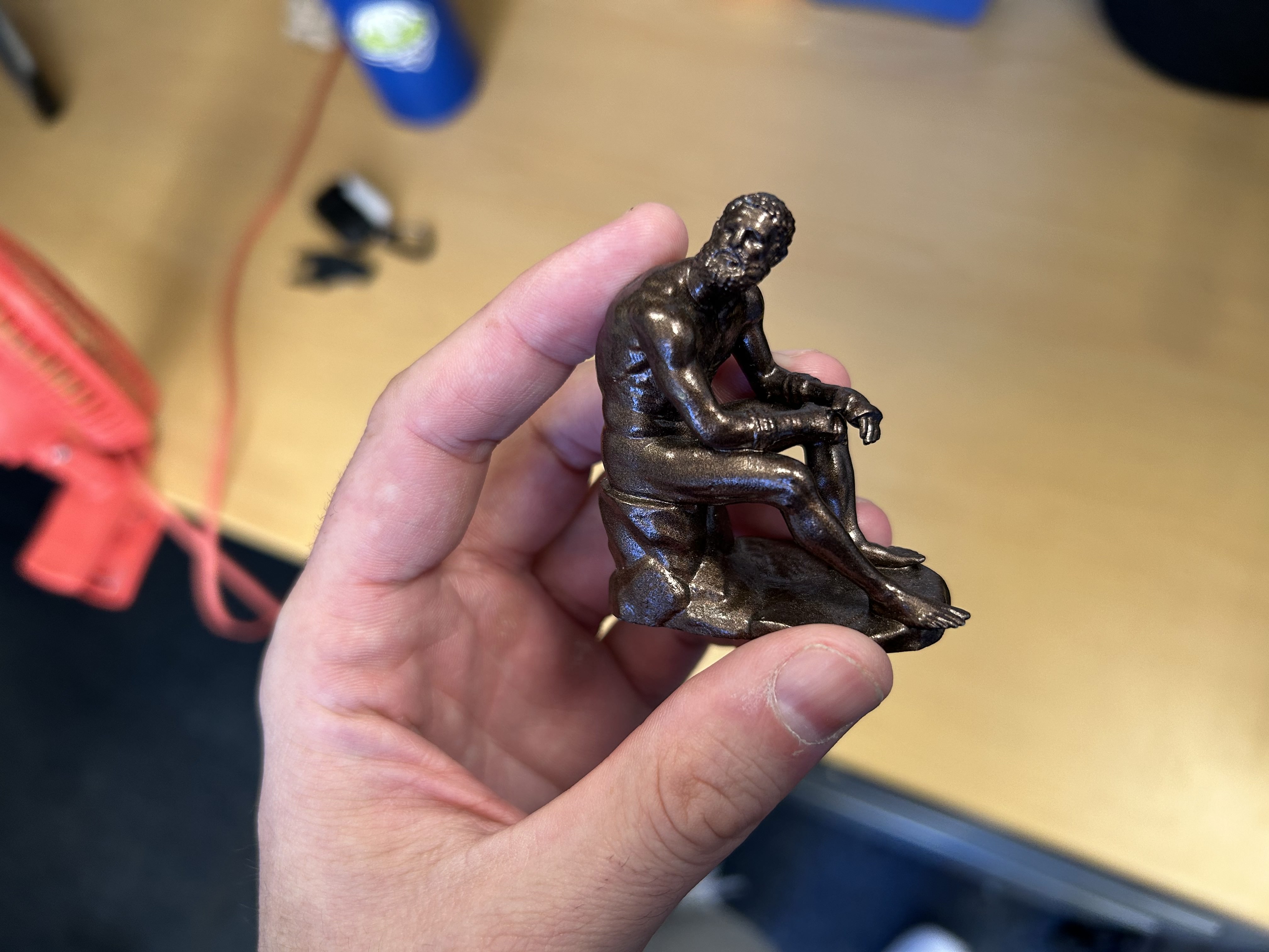 Medusa statue spray painted gold