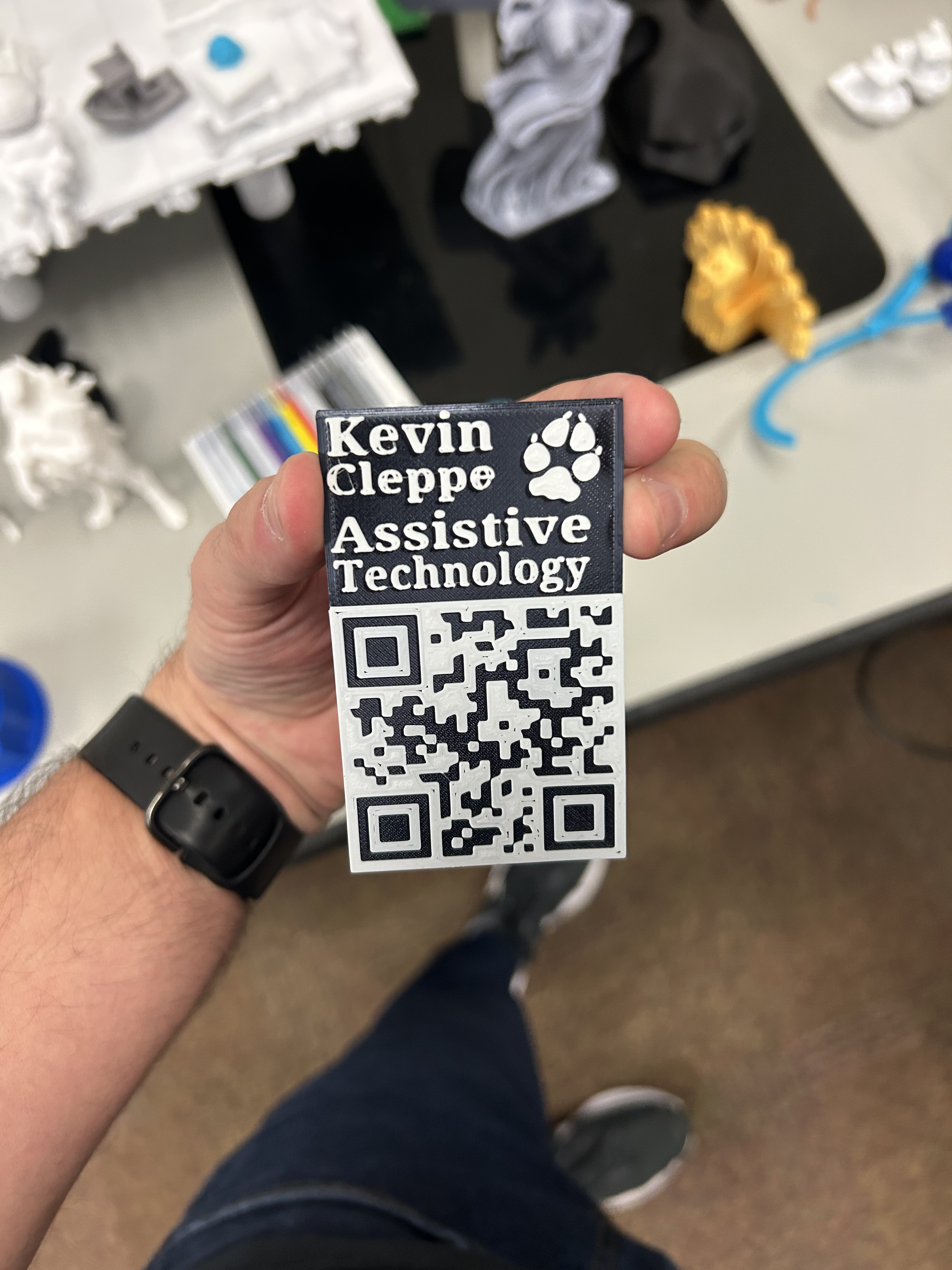 3D printed Buisness Card with a QR code