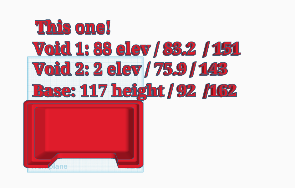 The final dimensions used for the switch cover