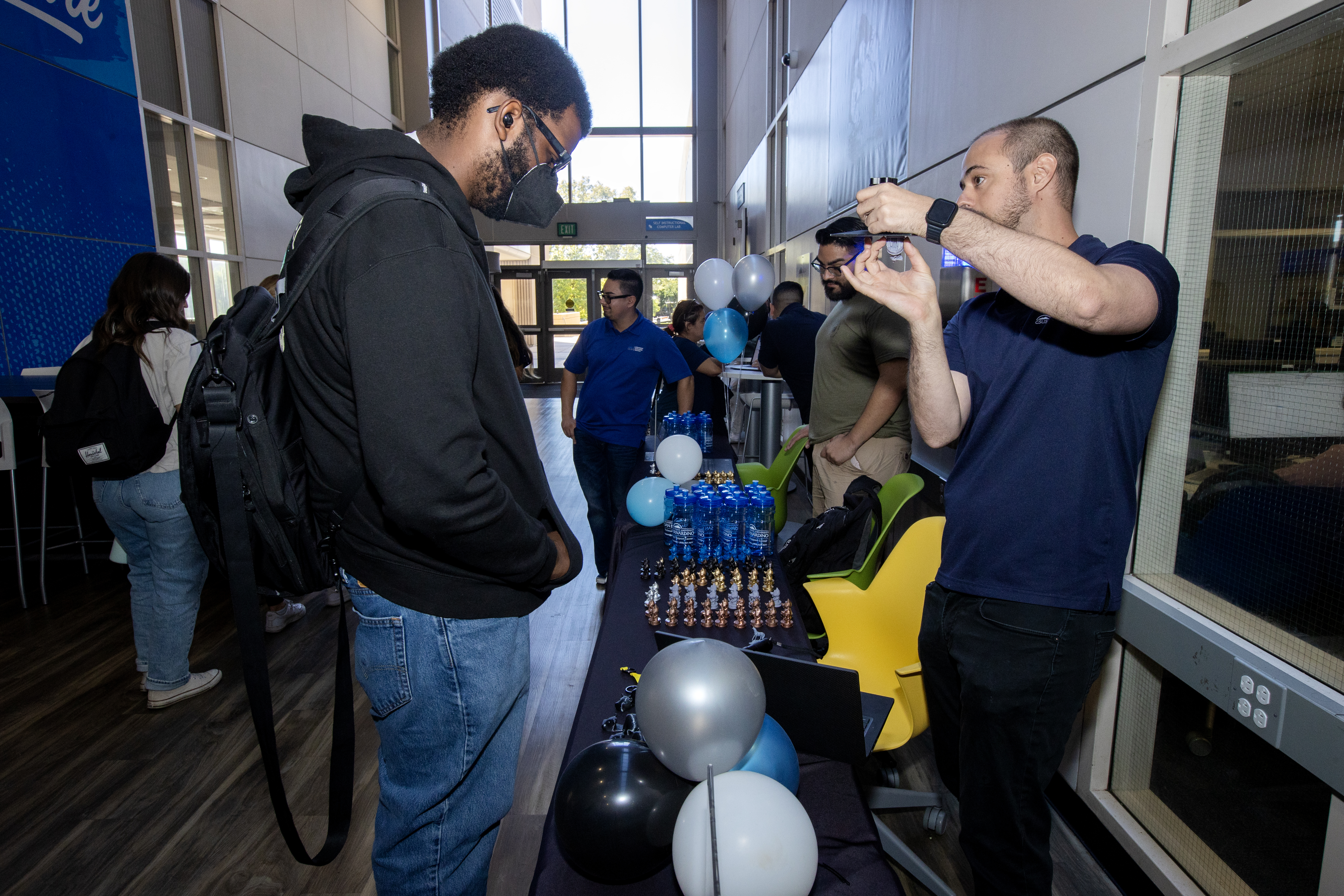 Showing off resin printing at an event