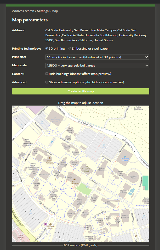 Touch Mapper with CSUSB in the center.